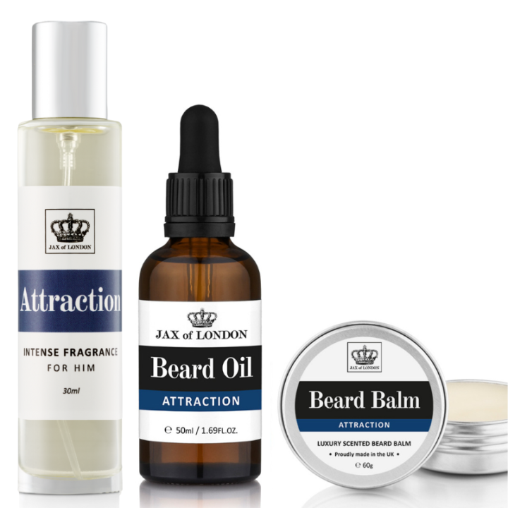 Jax of London Attraction Beard Oil balm and EDP Gift Set