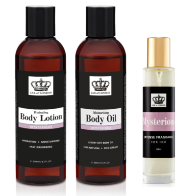 Jax of London Mysterious Body Oil, Body Lotion and Perfume EDP Set