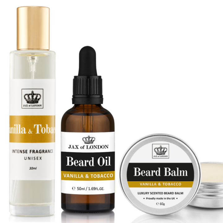 Jax of London Vanilla & Tobacco Beard Oil balm and EDP Gift Set