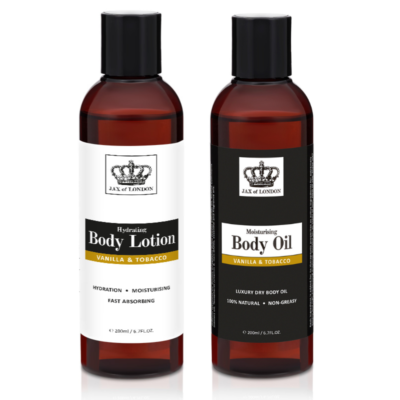 Jax of London Vanilla and Tobacco Body Oil and Lotion Set